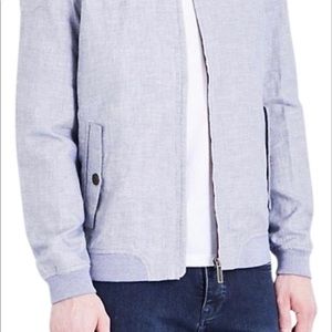 MENS Ted Baker linen & cotton-blend bomber jacket